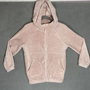 ATHLETA GIRL M 8-10 Cozy Feelin' Great Plush Hoodie Pink Pullover Jacket